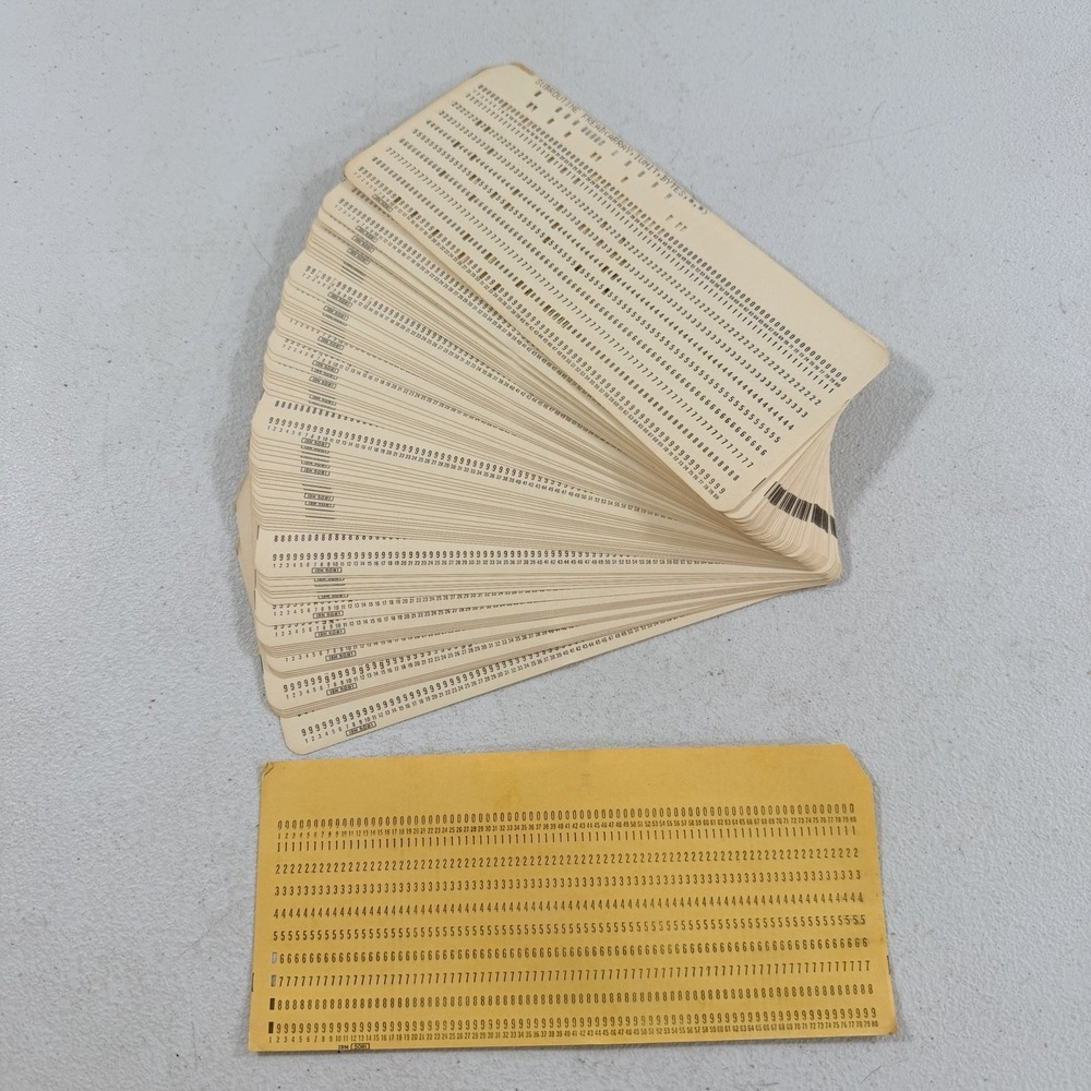 Vintage IBM Computer Punch Card 5081 Lot of 74 Punched